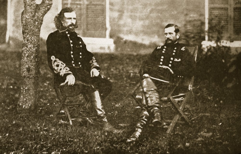 ジョージA.カスター将軍とアルフレッドプレソントン将軍、186165年